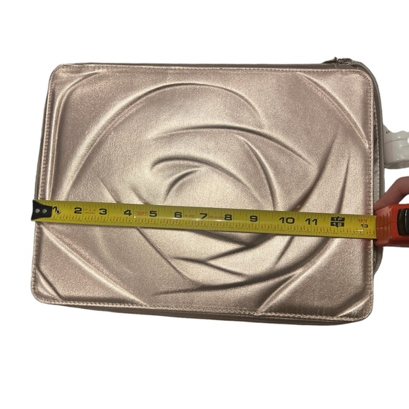 Lancôme large makeup cosmetic bag light pink metallic silver gold color new - Picture 7 of 8